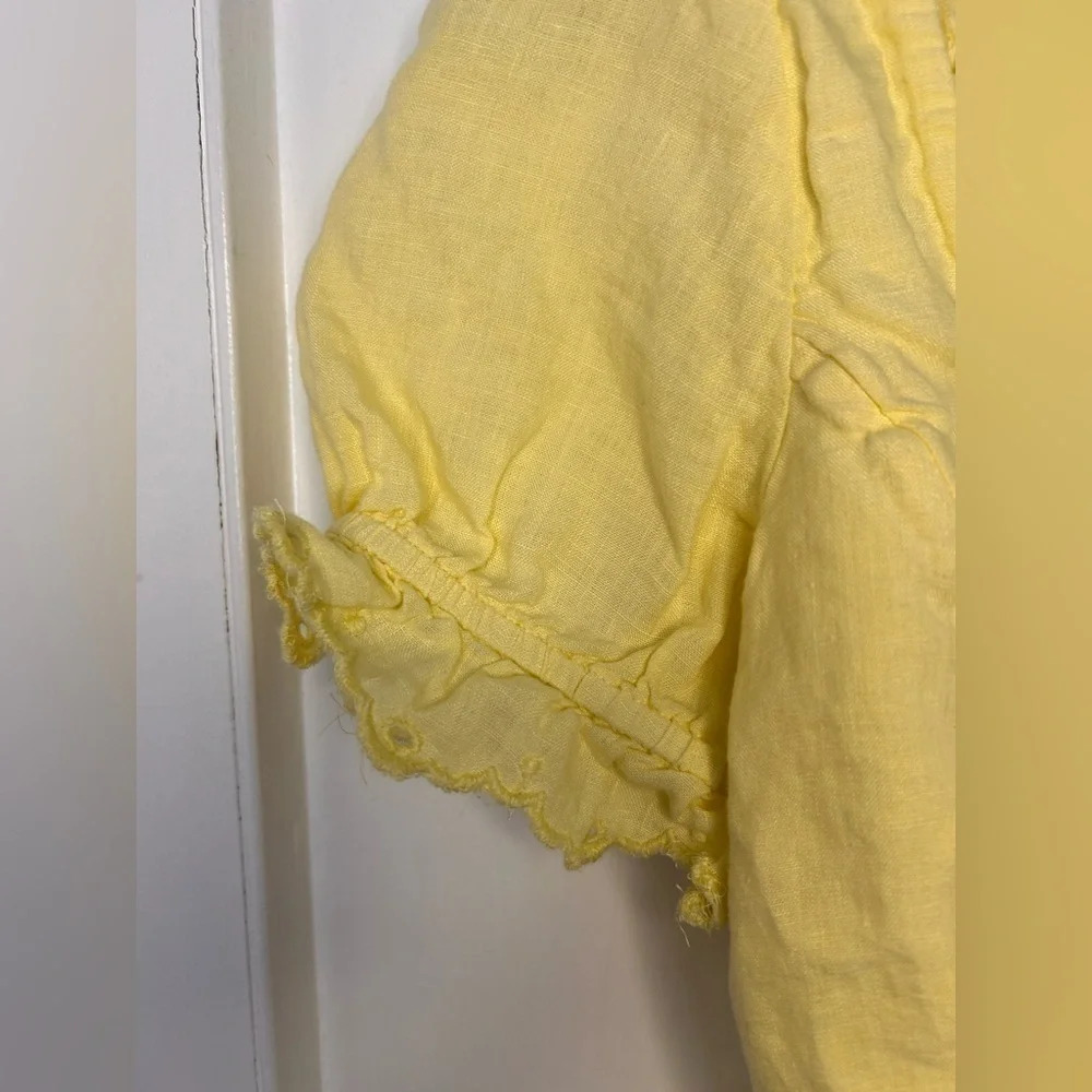 Aritzia Lemon Meringue Yellow Wilfred Arwen Linen Top - Picture 6 of 9